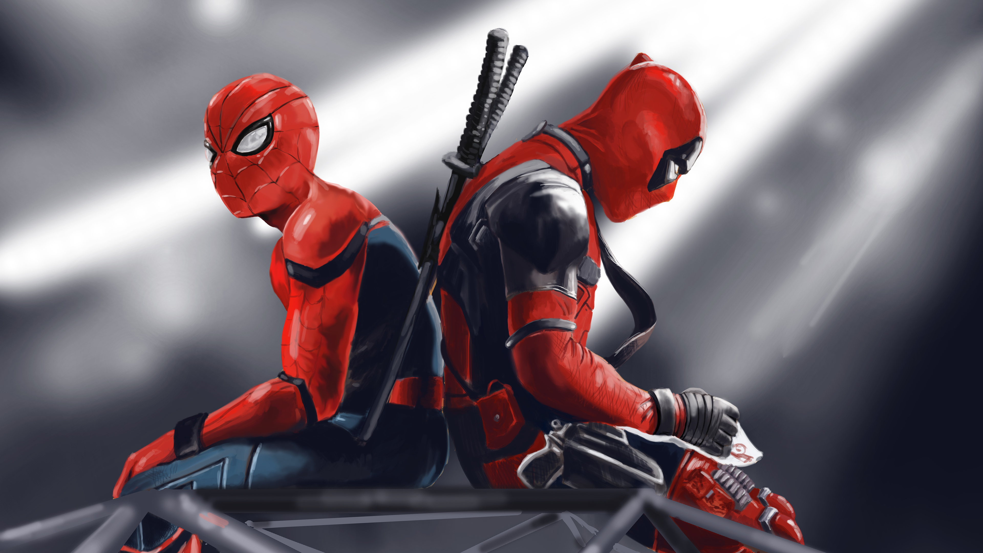 1024x768 Spidey And Deadpool 1024x768