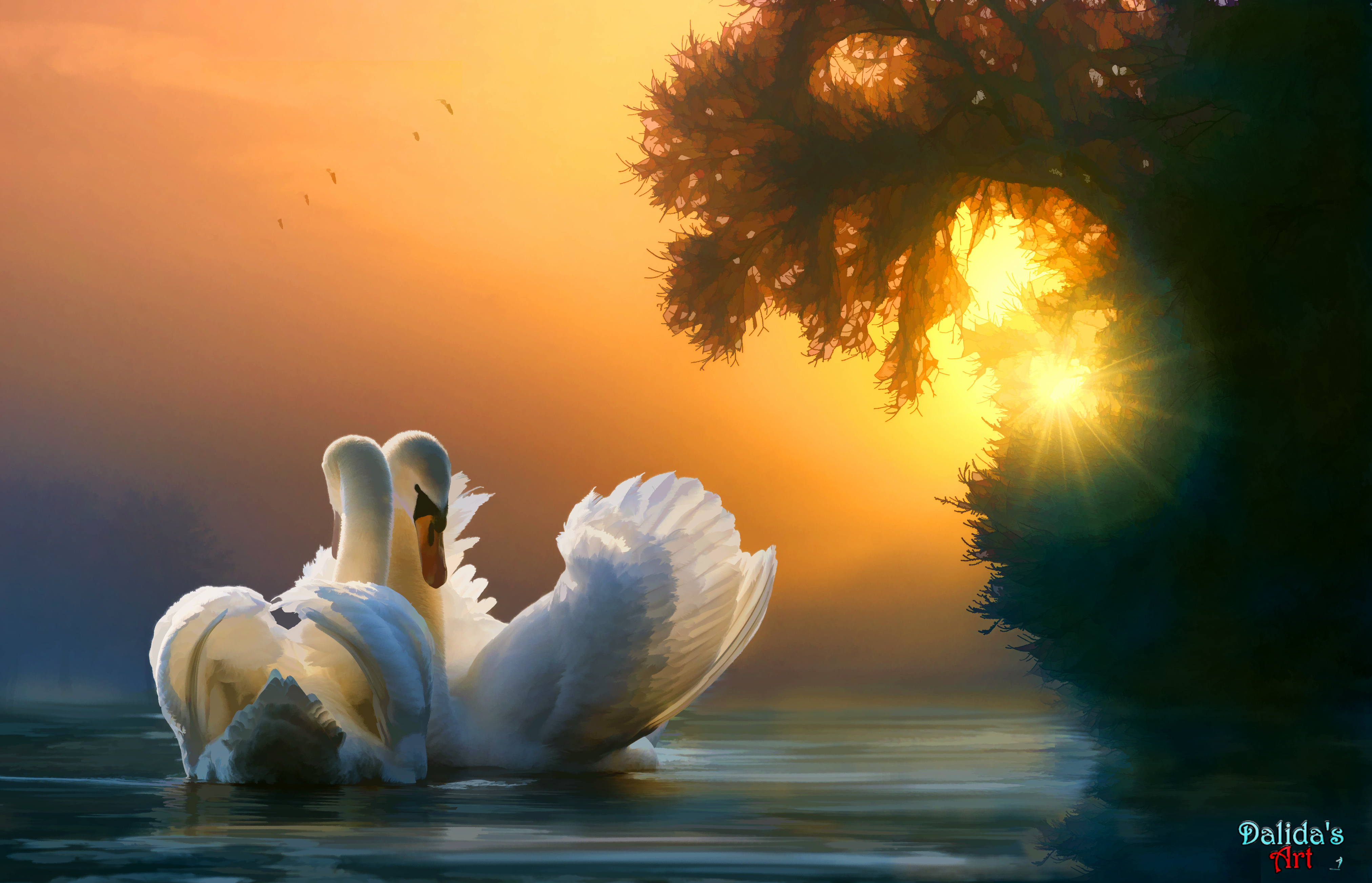 Swan Couple, HD Artist, 4k Wallpapers, Images, Backgrounds, Photos and  Pictures