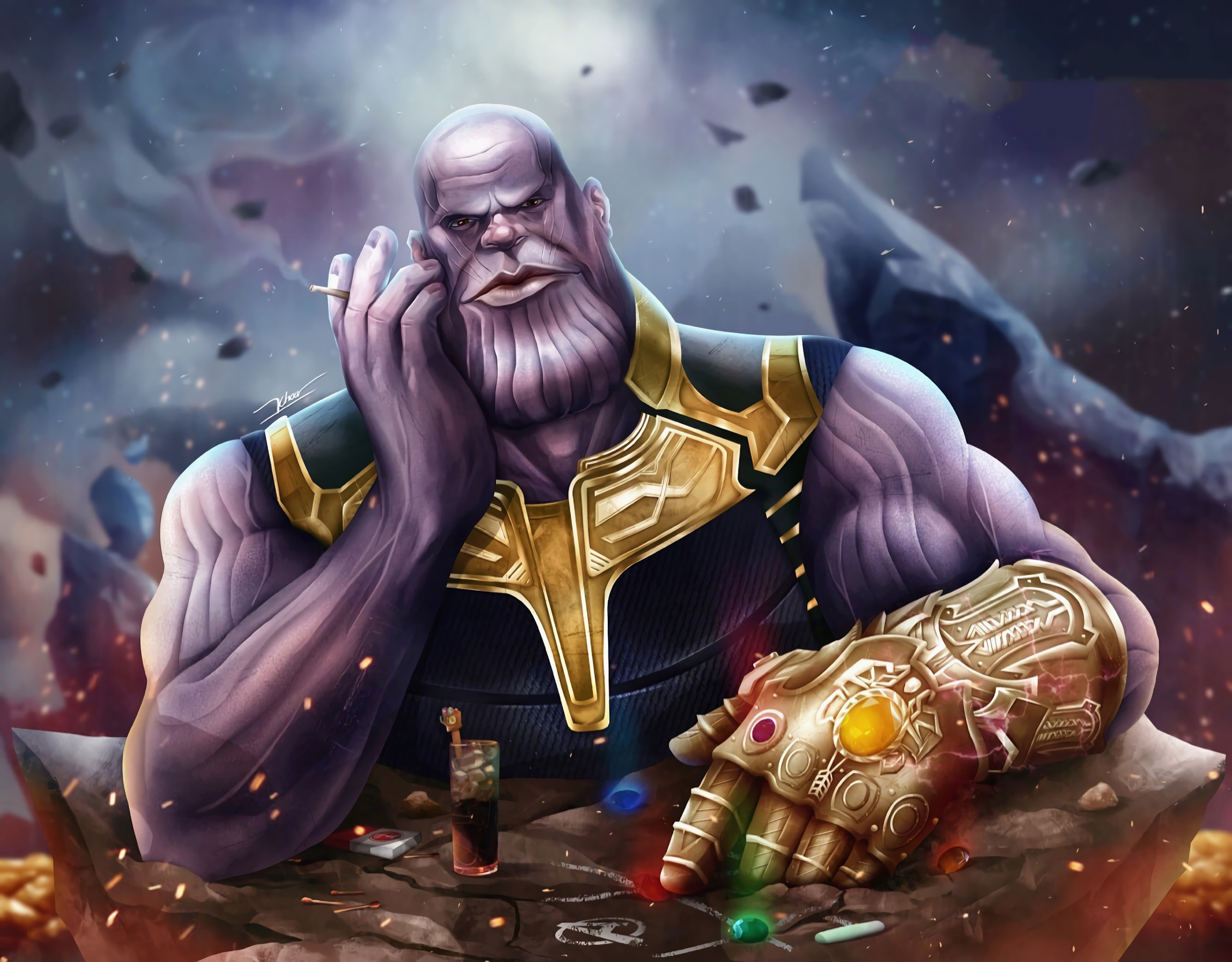 Thanos With Infinity Gauntlet Wallpaper Hd Artist 4k Wallpapers Images 3477