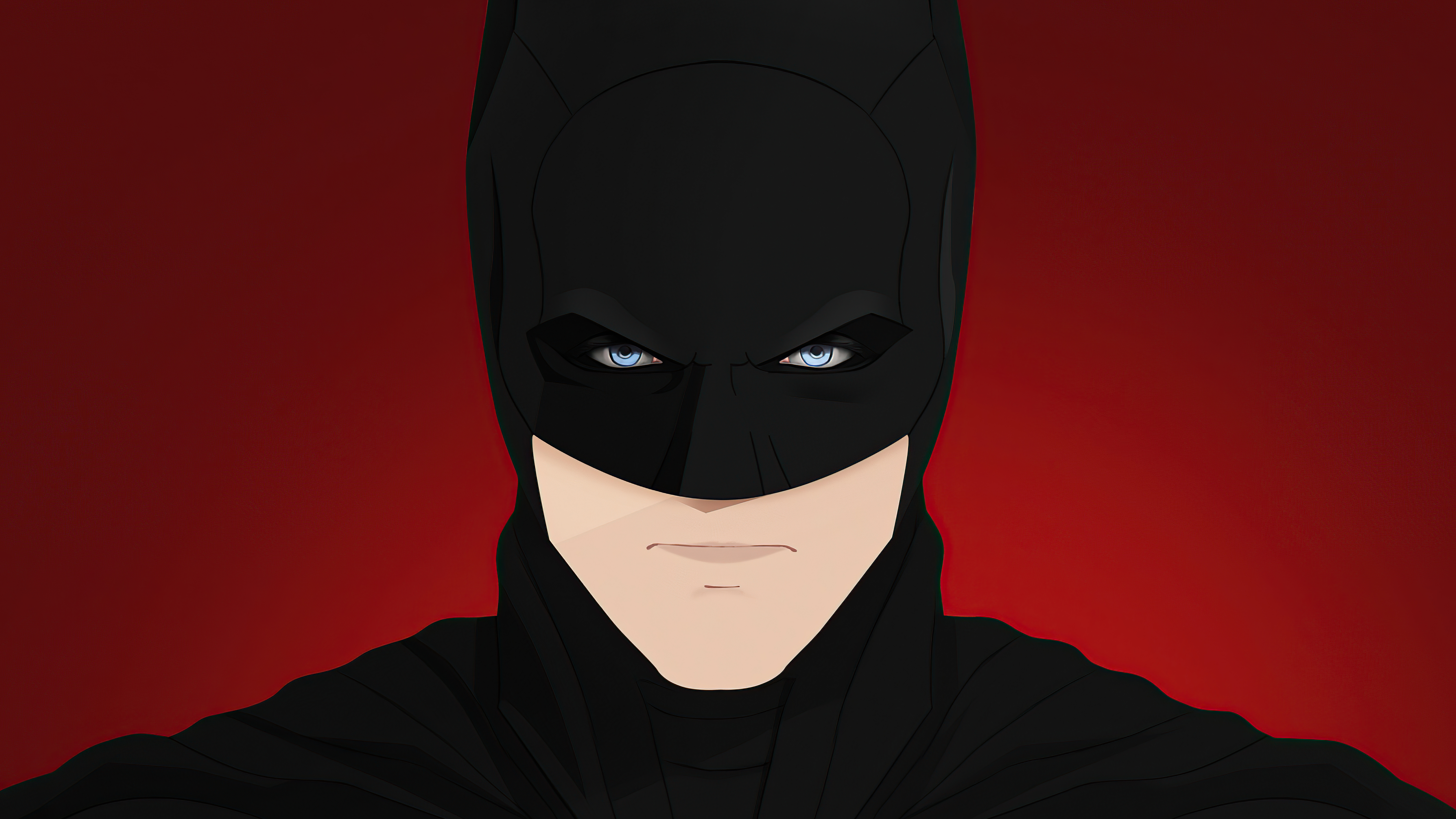 Download 8K Minimalist Batman Helmet Wallpaper