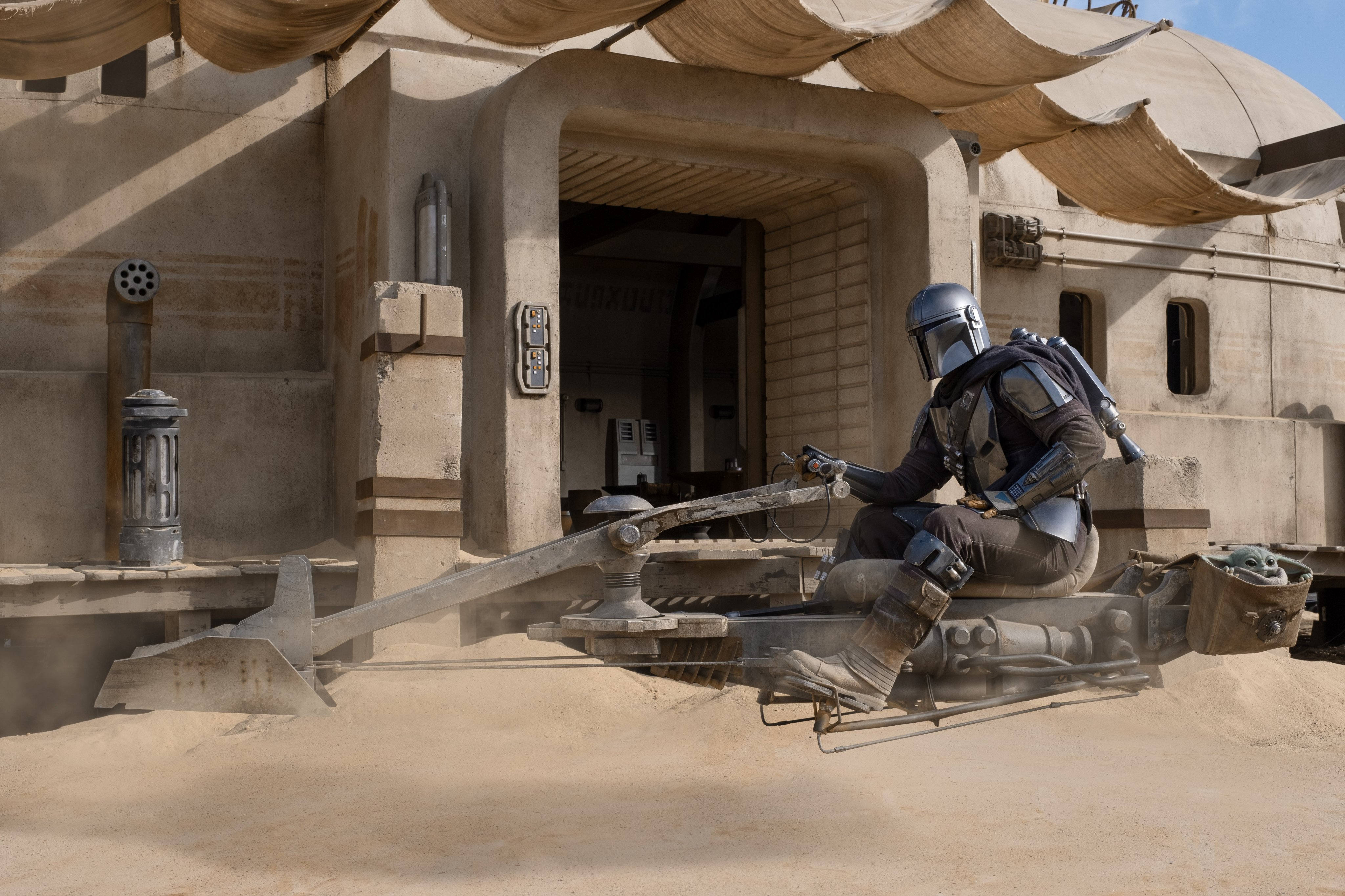 the-mandalorian-with-his-speeder-bike-2020-hd-tv-shows-4k-wallpapers