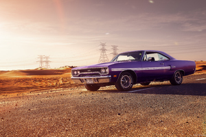 1970 PLYMOUTH GTX Side View (1336x768) Resolution Wallpaper