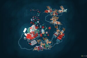 2016 Christmas Roller Coaster Wallpaper
