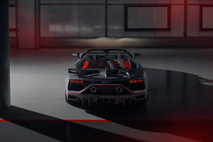 2020 Lamborghini Aventador SVJ 63 Roadster Rear View (1440x900) Resolution Wallpaper