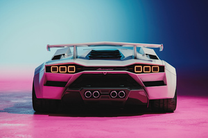 2022 Lamborghini Countach Concept Rear Look Wallpaper