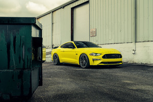 2023 Ford Mustang Velgen Yellow 8k Wallpaper