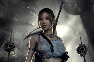 4k Art Lara Croft (2560x1024) Resolution Wallpaper