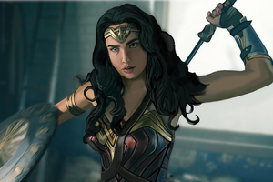 4k Wonder Woman Gal Gadot New (1360x768) Resolution Wallpaper