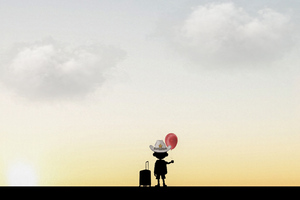 A Boy With Balloon (1336x768) Resolution Wallpaper