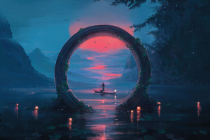 A Boys Pathway Adventure In Circles Wallpaper