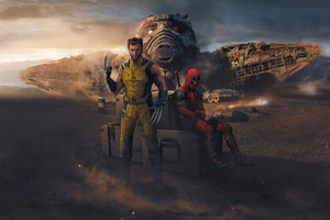 A Deadly Encounter Of Deadpool Vs Wolverine (1360x768) Resolution Wallpaper