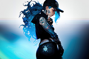 A Girl Bold Style With A Tattooed Twist (2932x2932) Resolution Wallpaper