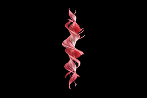 A Red And White Swirl On Black Background Wallpaper