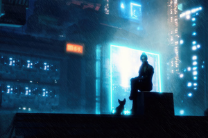 A Vigilante Night Watch With Companion (2560x1080) Resolution Wallpaper