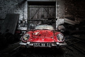 Abandoned Old Rusty Car (1280x1024) Resolution Wallpaper