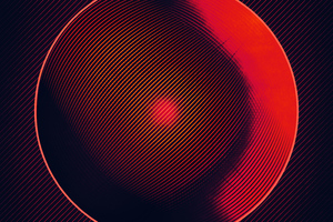 Abstract Circle Red Lines 4k