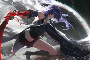 Acheron Honkai Star Rail Conqueror (1336x768) Resolution Wallpaper