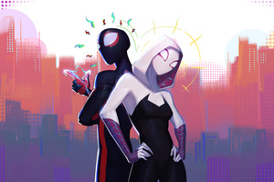 Across Dimensions Miles And Gwen (1400x900) Resolution Wallpaper