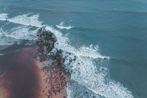 Aerial Shot Of Beach Seashore 4k