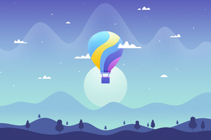 Air Balloon Journey Minimal 4k (3840x2160) Resolution Wallpaper