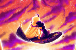 Aladdin And Jasmine (1024x768) Resolution Wallpaper