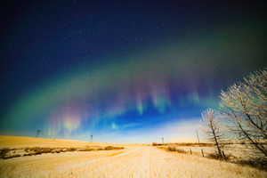 Alberta Farm Night Sky (1336x768) Resolution Wallpaper