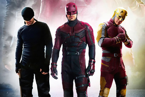 All The Daredevil Suits Wallpaper