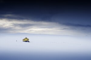 Alone House On Top Of Ice Mountains Wallpaper