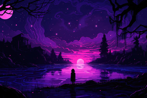 Alone In The Dark Night (2560x1024) Resolution Wallpaper