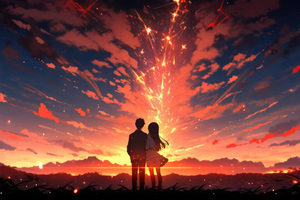 An Anime Couple Romantic Duet