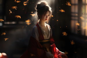 An Asian Girl Embracing Ancient Attire (2560x1440) Resolution Wallpaper