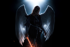 Angel Boy With A Sword (1280x800) Resolution Wallpaper