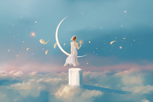 Angel Of Moon (2560x1700) Resolution Wallpaper