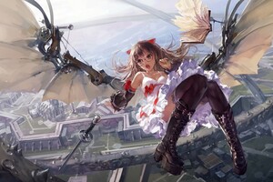 Angel Wings Girl Falling From Sky 4k Wallpaper