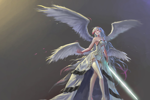 Angel With Sword White Hair Dungeon Fighter Online (1400x900) Resolution Wallpaper