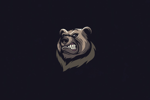 Angry Bear Minimal Wallpaper