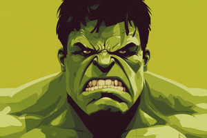 Angry Hulk Minimal 4k Wallpaper