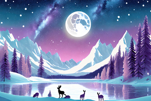 Animals Moon Cold Night (1336x768) Resolution Wallpaper