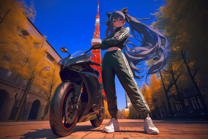 Anime Biker Girl Adventure (1920x1200) Resolution Wallpaper