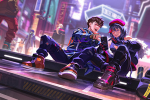 Anime Boy And Girl In The Virtual World Wallpaper