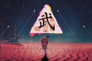 Anime Boy In Glitch (2048x1152) Resolution Wallpaper