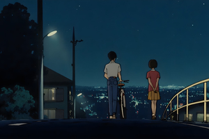 Anime Couple With Bicycle 5k Wallpaper