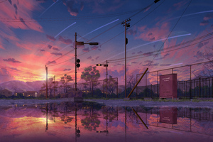 Anime Fusion City And Nature Harmony Wallpaper