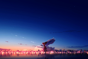Anime Girl Angel Sky 4k