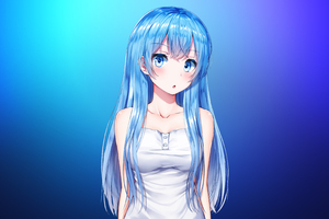Anime Girl Aqua Blue 4k (2560x1080) Resolution Wallpaper