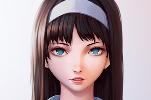 Anime Girl Aqua Eyes 4k