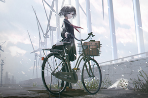 Anime Girl Bicycle Wallpaper