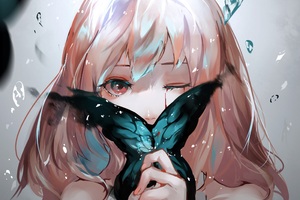 Anime Girl Butterfly Artistic (1600x1200) Resolution Wallpaper