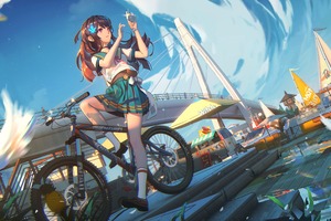 Anime Girl Cycle 4k
