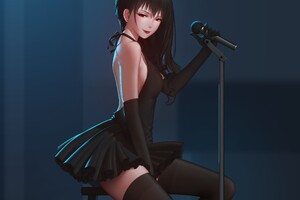 Anime Girl In Black Dress